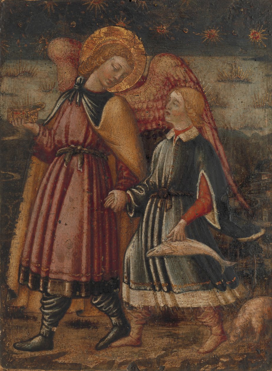Archanioł Rafał i Tobiasz, prawdopodobnie 1457-63. autorstwa Neri di Bicci