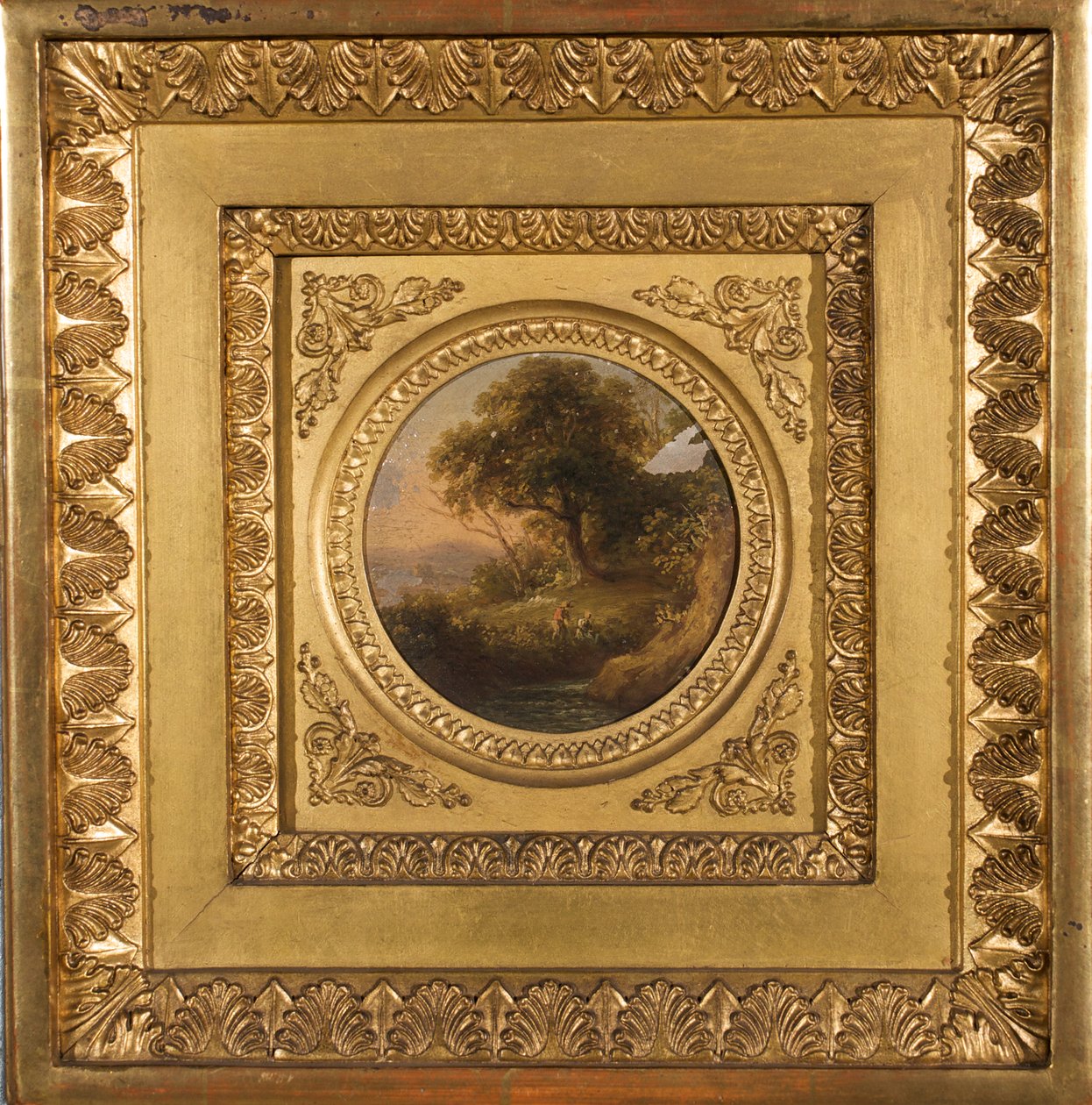 Baumlandschaft mit figürlicher Staffage autorstwa Leopold Blonder