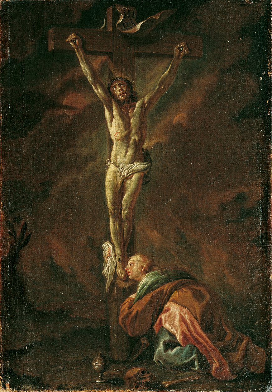 Chrystus na krzyżu z Marią Magdaleną autorstwa Leopold Blonder