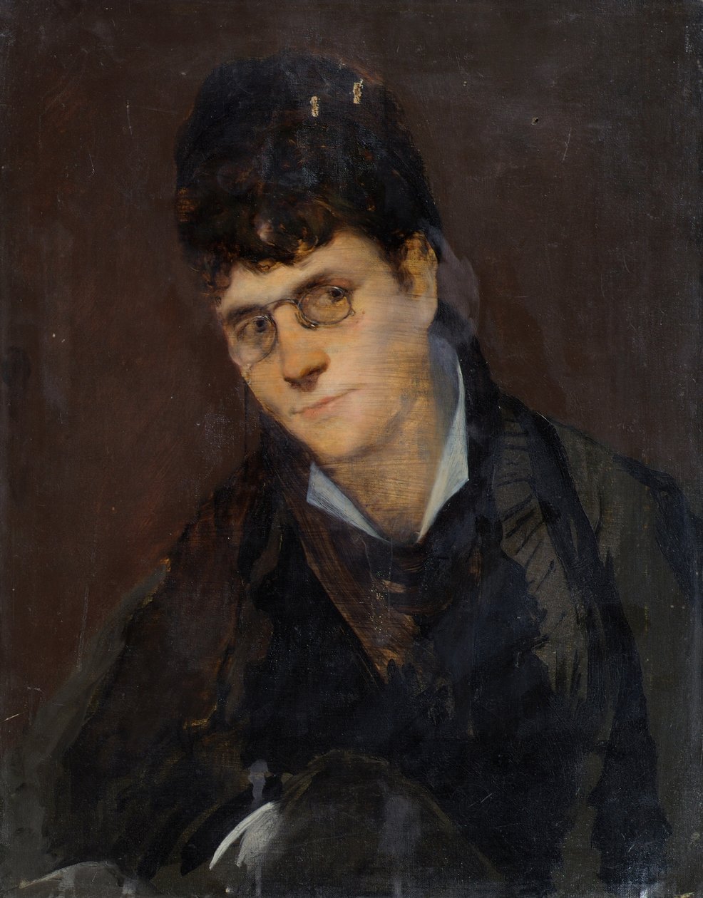 dama z pince-nez autorstwa Leopold Blonder
