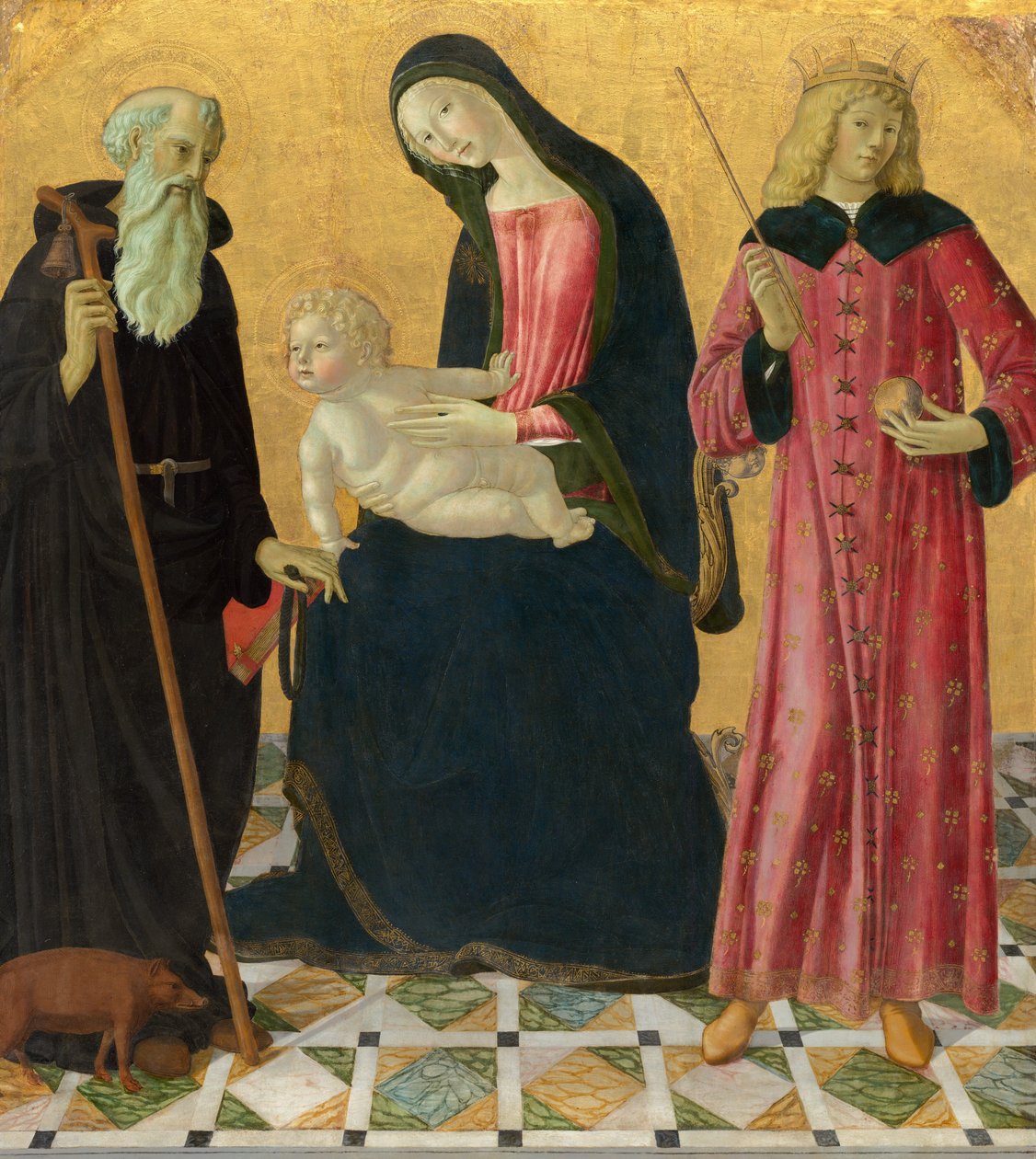 Madonna z Dzieciątkiem ze św. Antonim Opatem i św. 14901495. autorstwa Neroccio de Landi