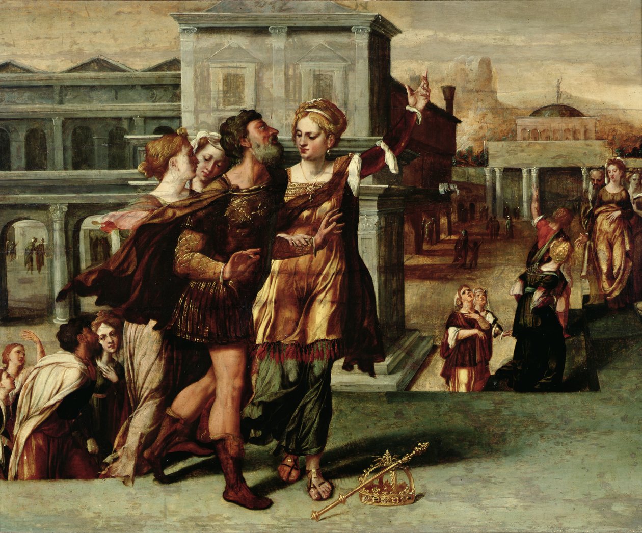 Август (МЭӨ 63-14) ба Тибуртин Сибил, 1540-50 оны поли autorstwa Netherlandish School