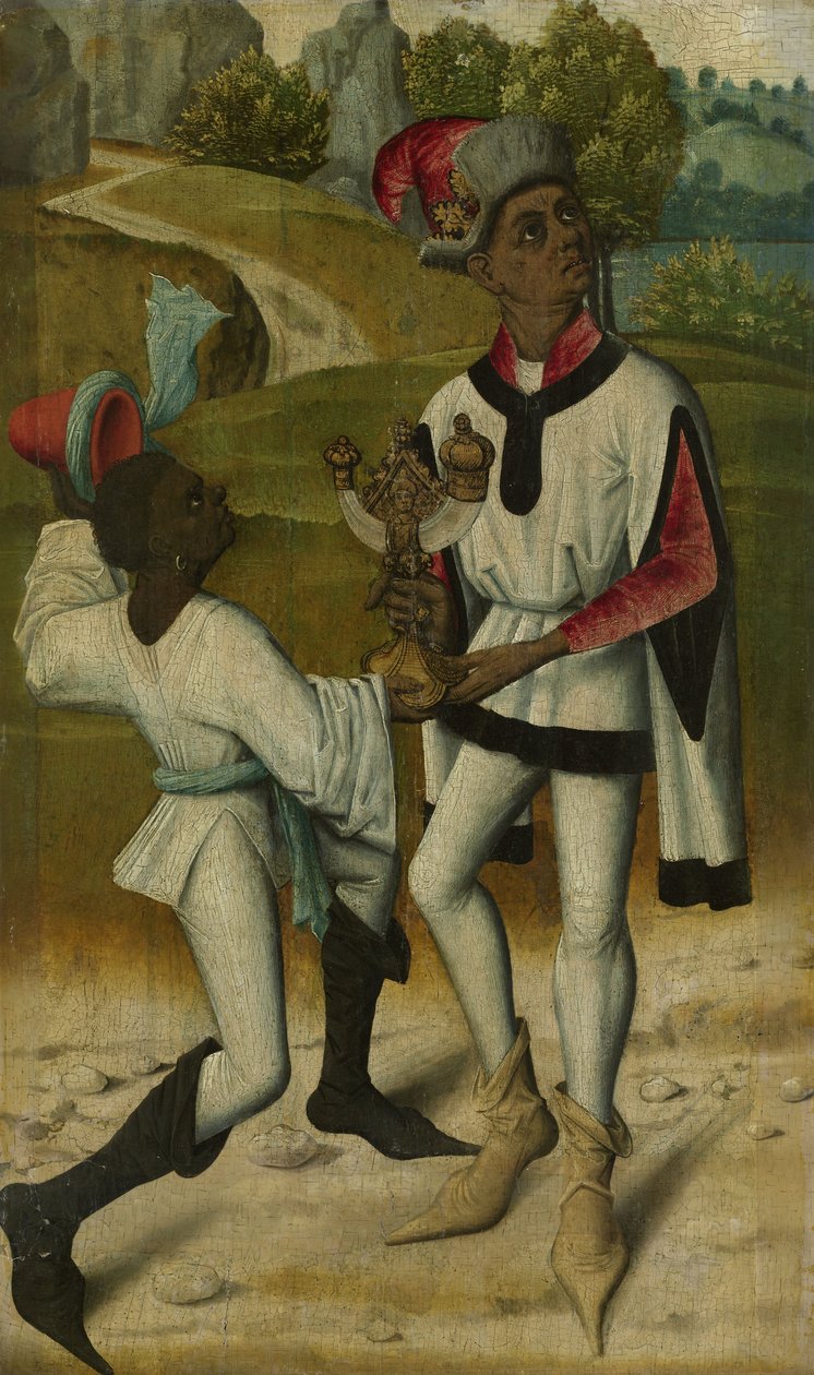 Baltazar, jeden z trzech Mędrców, ze sługą, ok. 1480-90 autorstwa Netherlandish School