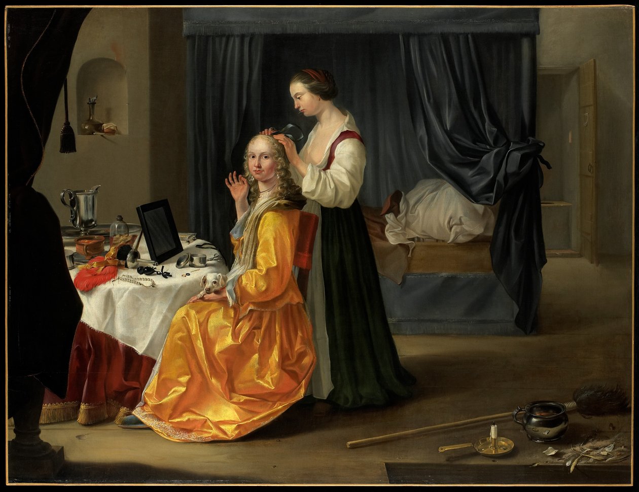 Pani w toalecie, ok. 1650-60 autorstwa Netherlandish School
