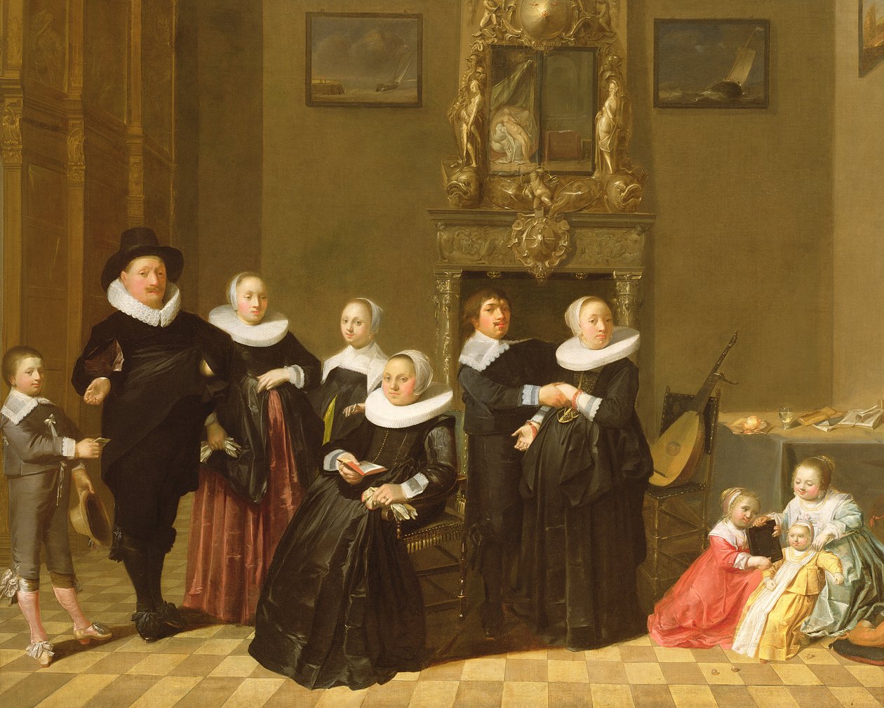 Rodzina Stadhouderów w eleganckim wnętrzu, 1635 autorstwa Netherlandish School