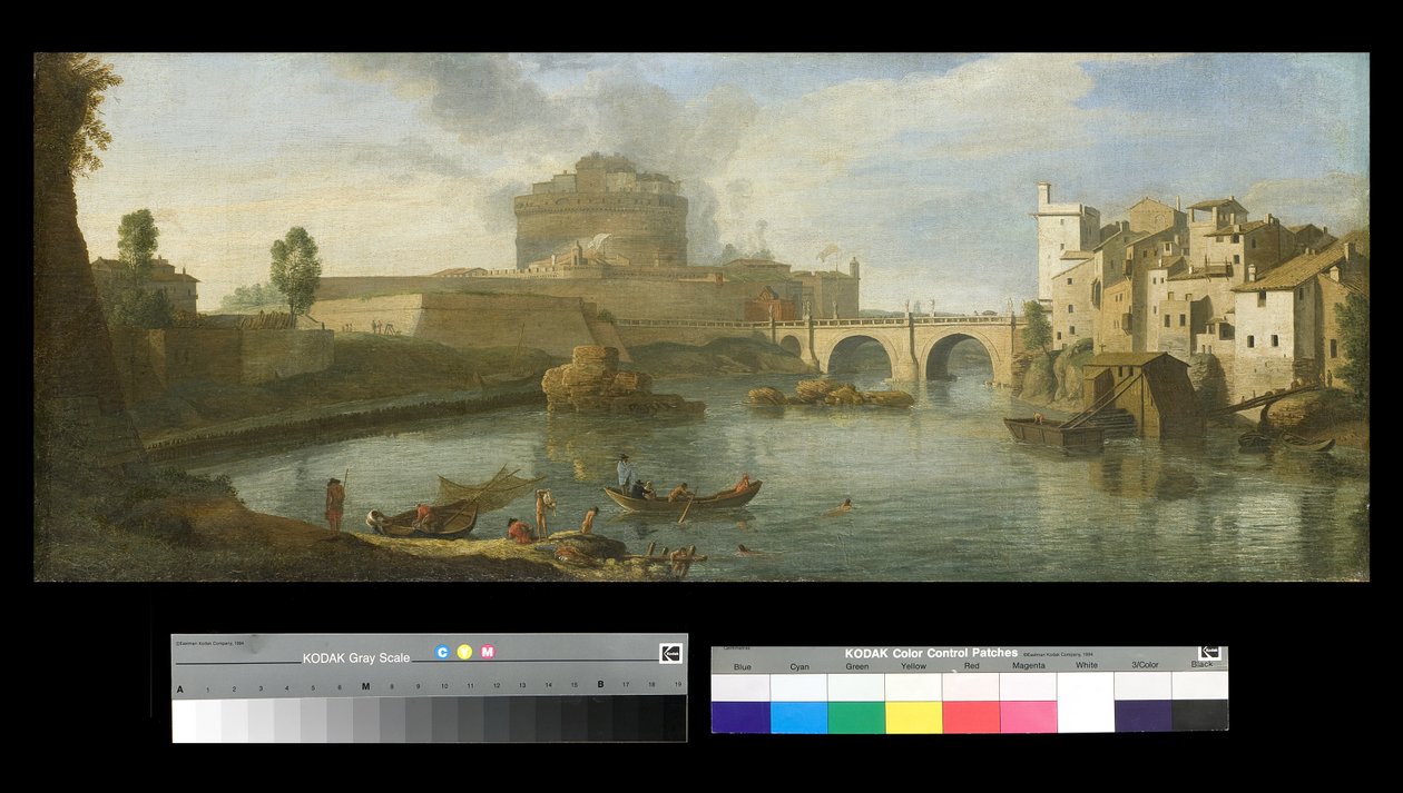 Widok na Castel Sant "Angelo, 1700-15 autorstwa Netherlandish School