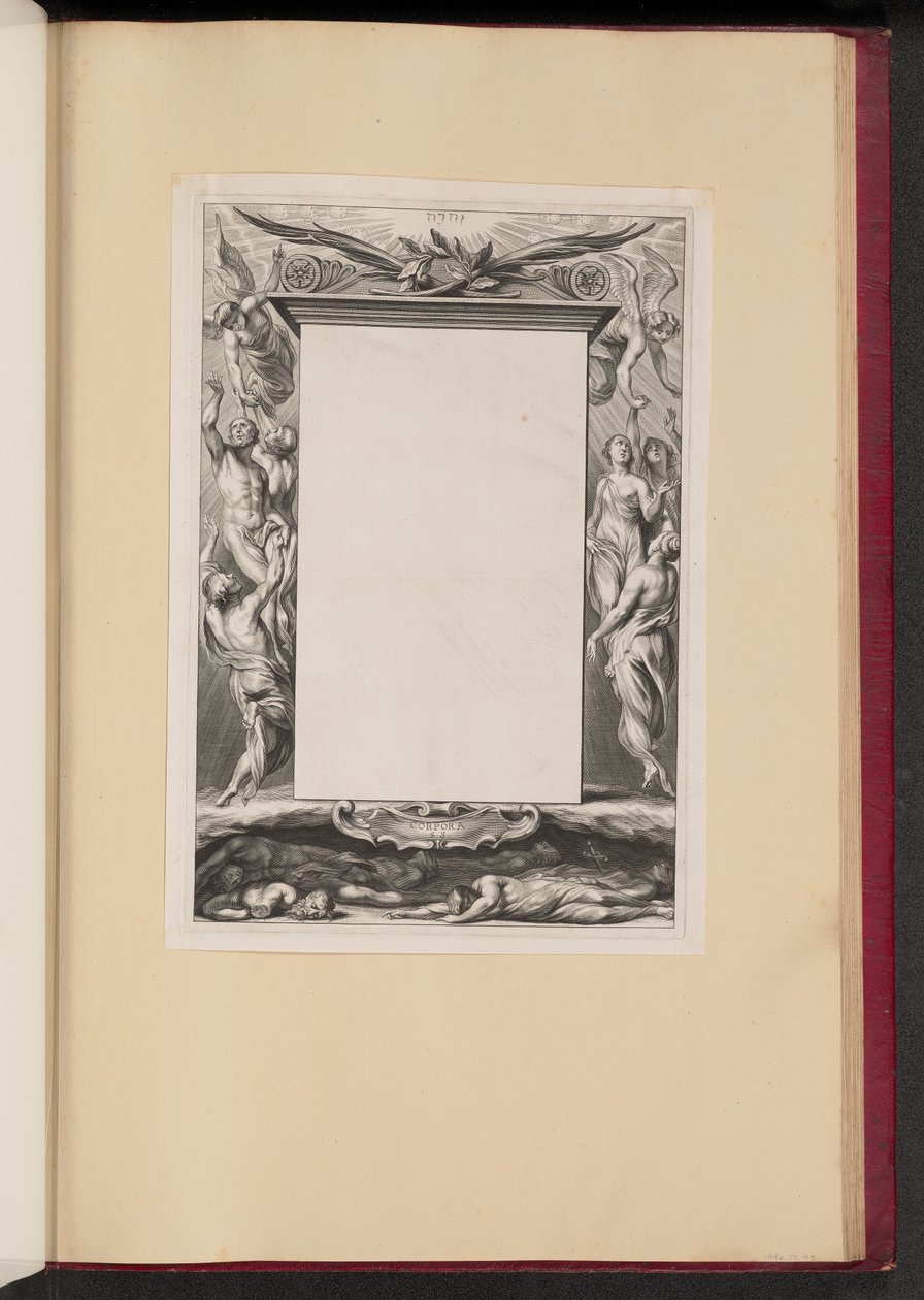 Obramowanie ilustracja z niebem i piekłem "Corpora SS" autorstwa Netherlandish 17th Century