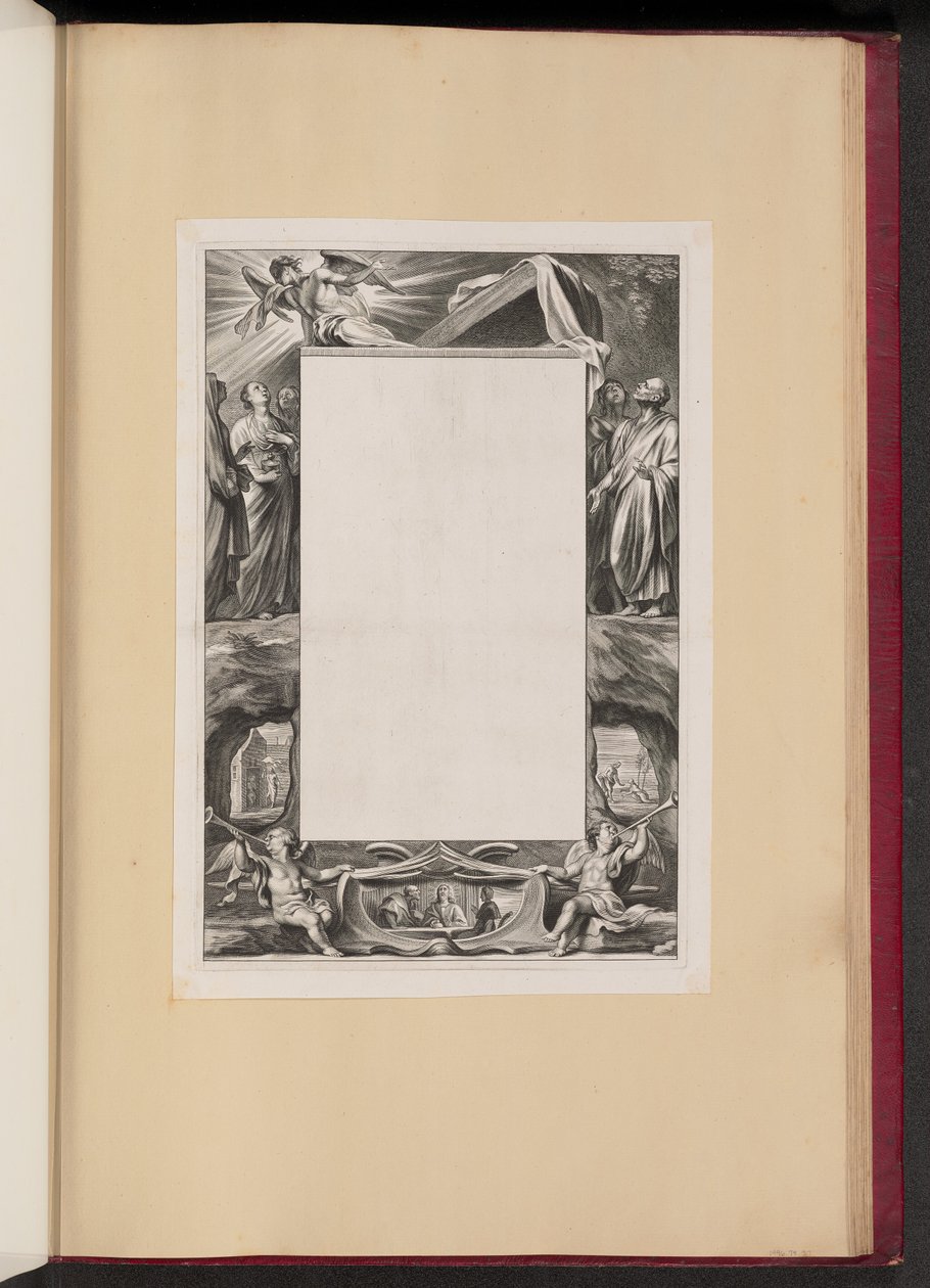Obramowanie ilustracji ze świętymi i scenami z życia Chrystusa autorstwa Netherlandish 17th Century