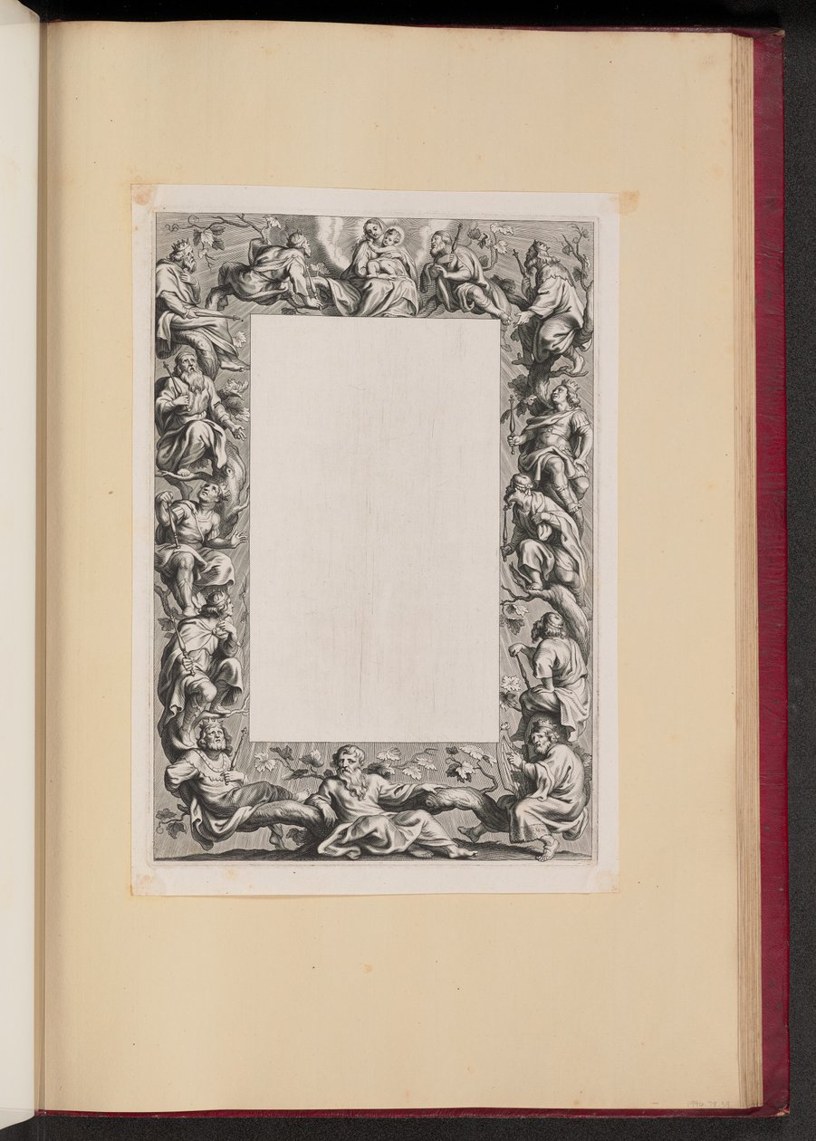 Obramowanie ilustracji z drzewem Jesse autorstwa Netherlandish 17th Century