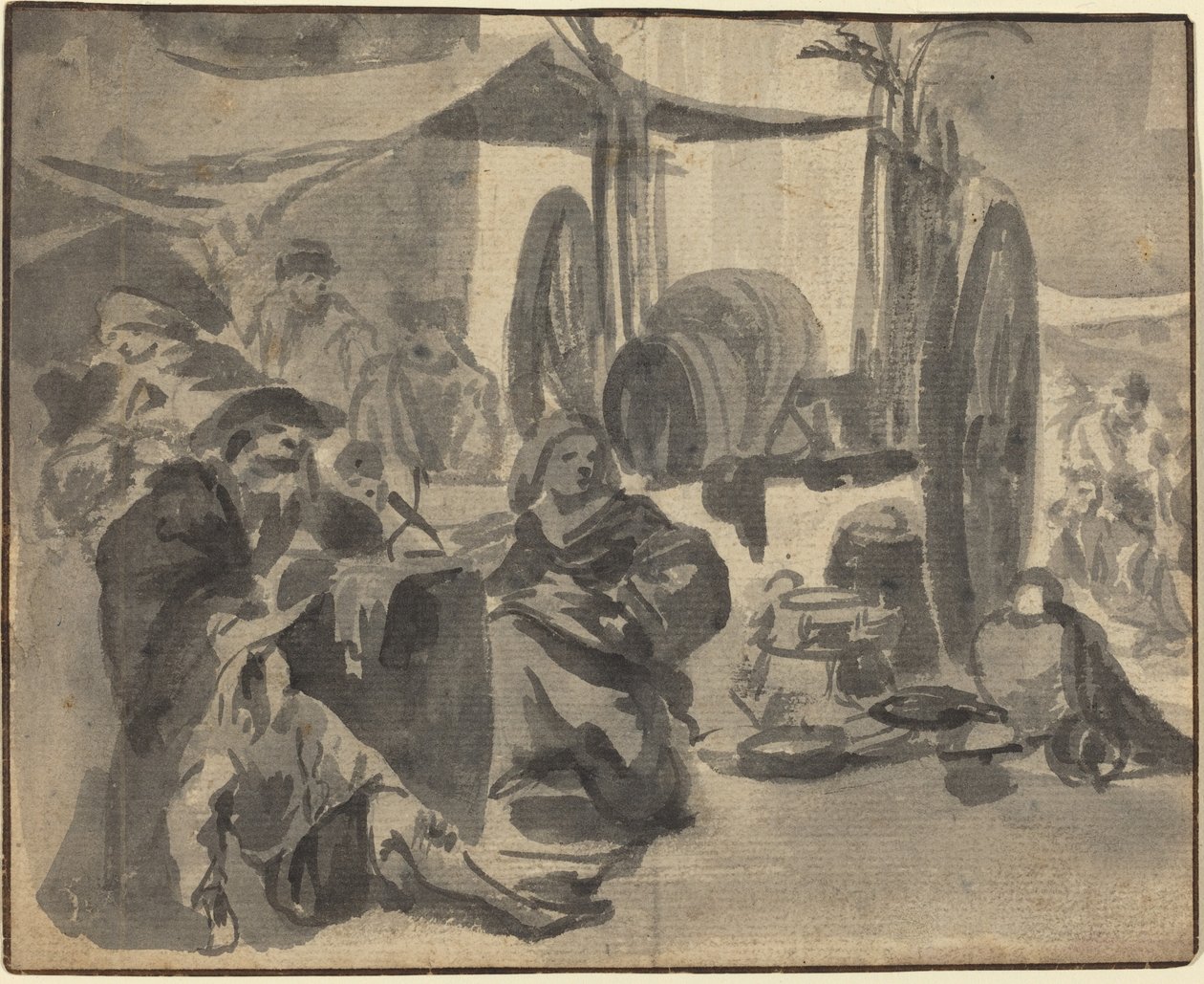 Scena targowa autorstwa Netherlandish 17th Century