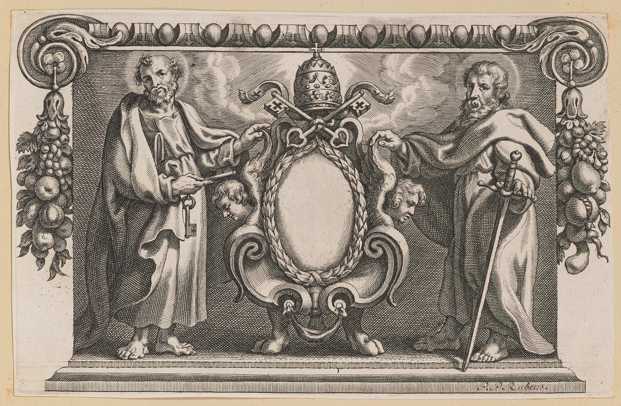 Winieta do księgi dedykowanej papieżowi Urbanowi VII autorstwa Netherlandish 17th Century after Sir Peter Paul Rubens