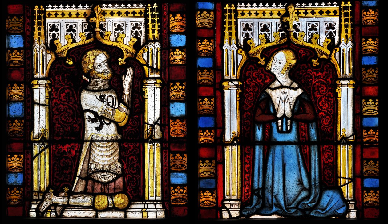 Pan i jego żona, połowa XIV wieku. autorstwa Netherlandish Master