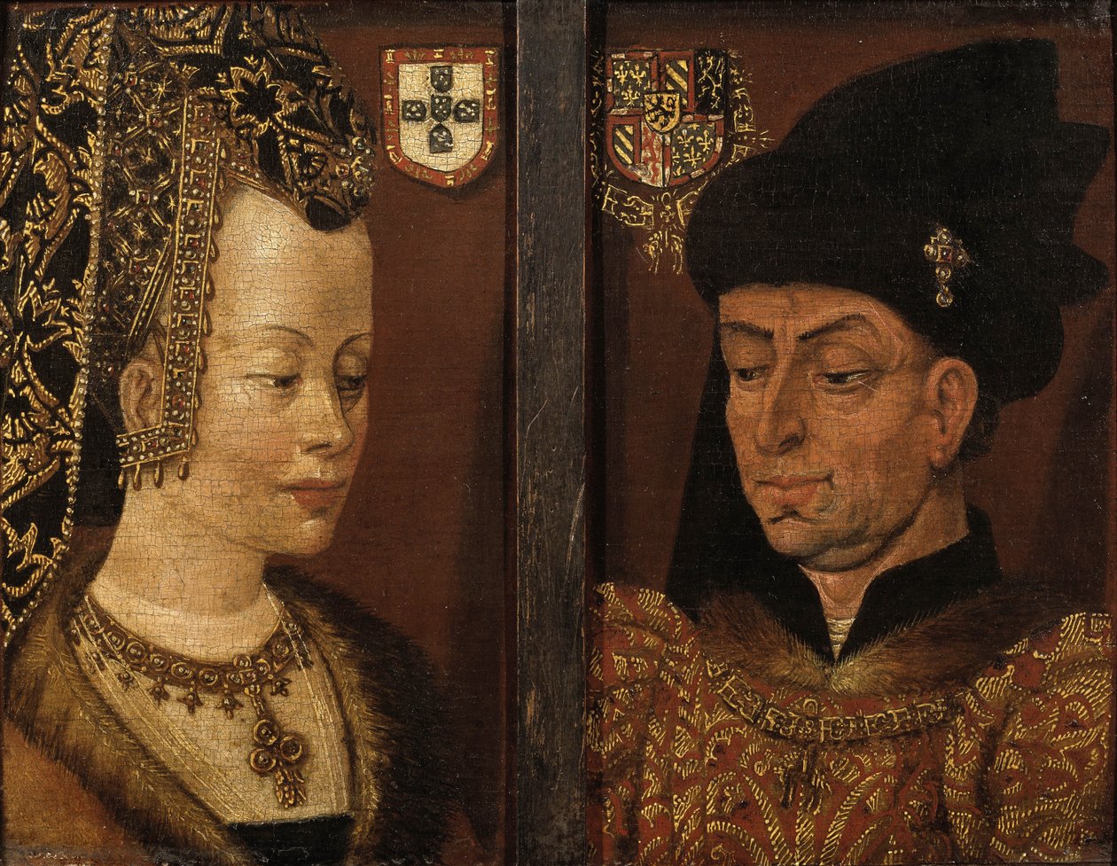 Portrety Filipa Dobrego i Izabeli Portugalskiej, XVI wiek autorstwa Netherlandish Master