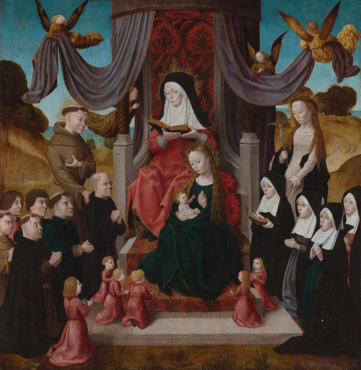 Dziewica z Dzieciątkiem ze św. Anną Anną Selbdritt, św. 1490-1 autorstwa Netherlandish Master