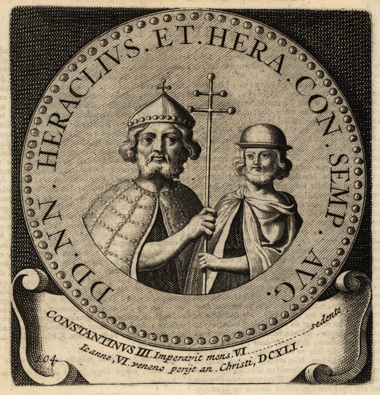 Cesarze bizantyjscy Herakliusz i Konstantyn III. autorstwa Netherlandish School