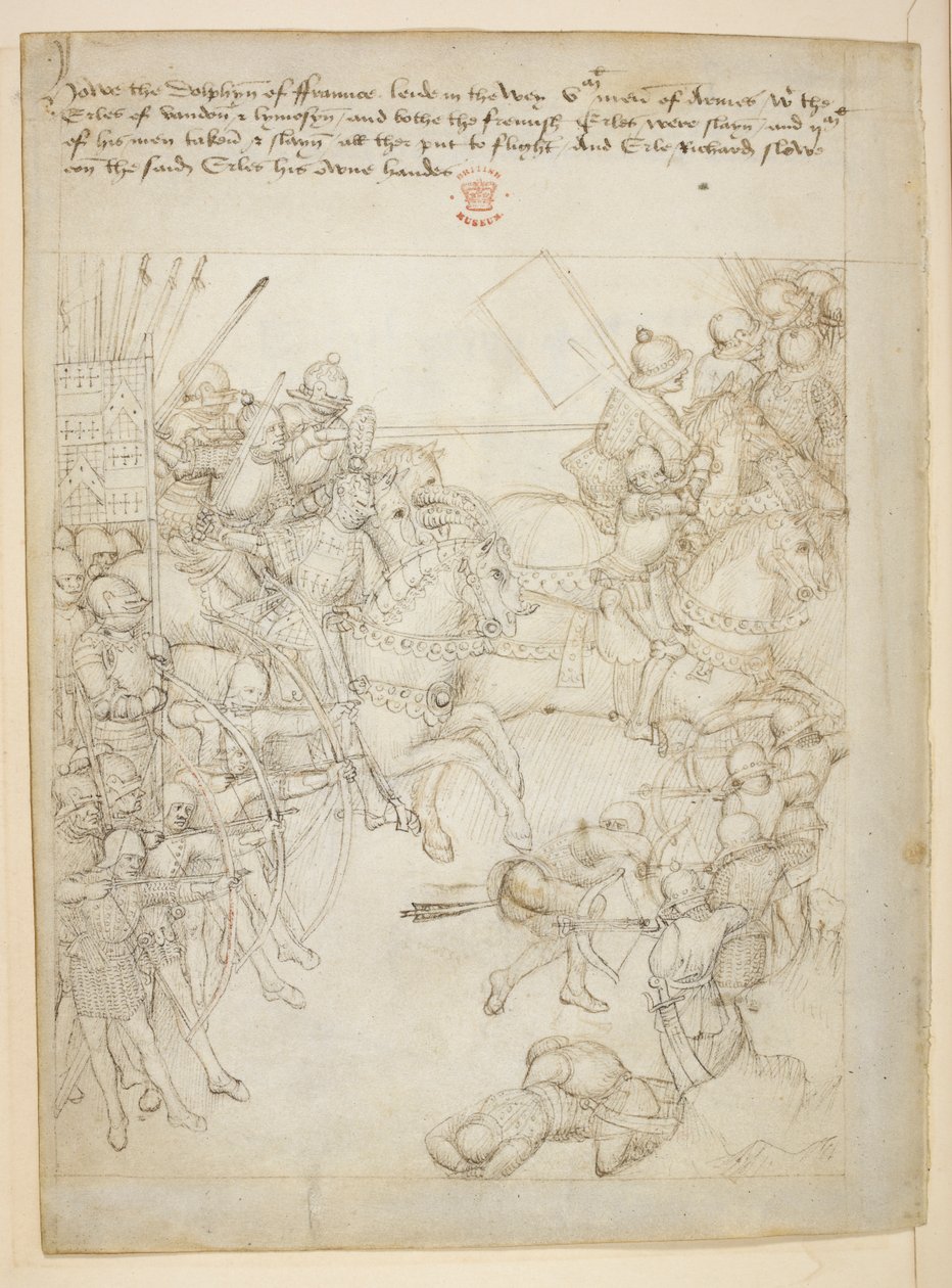 Bawełna Juliusz E. IV, art. 6, „Korowód Beauchamp”, c.1483 (atrament na welinie) autorstwa Netherlandish School