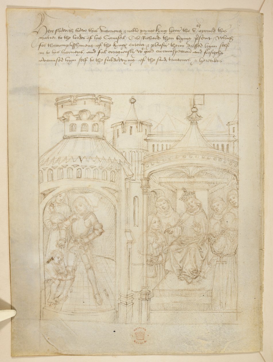 Bawełna Juliusz E. IV, art. 6, „Korowód Beauchamp”, c.1483 (atrament na welinie) autorstwa Netherlandish School