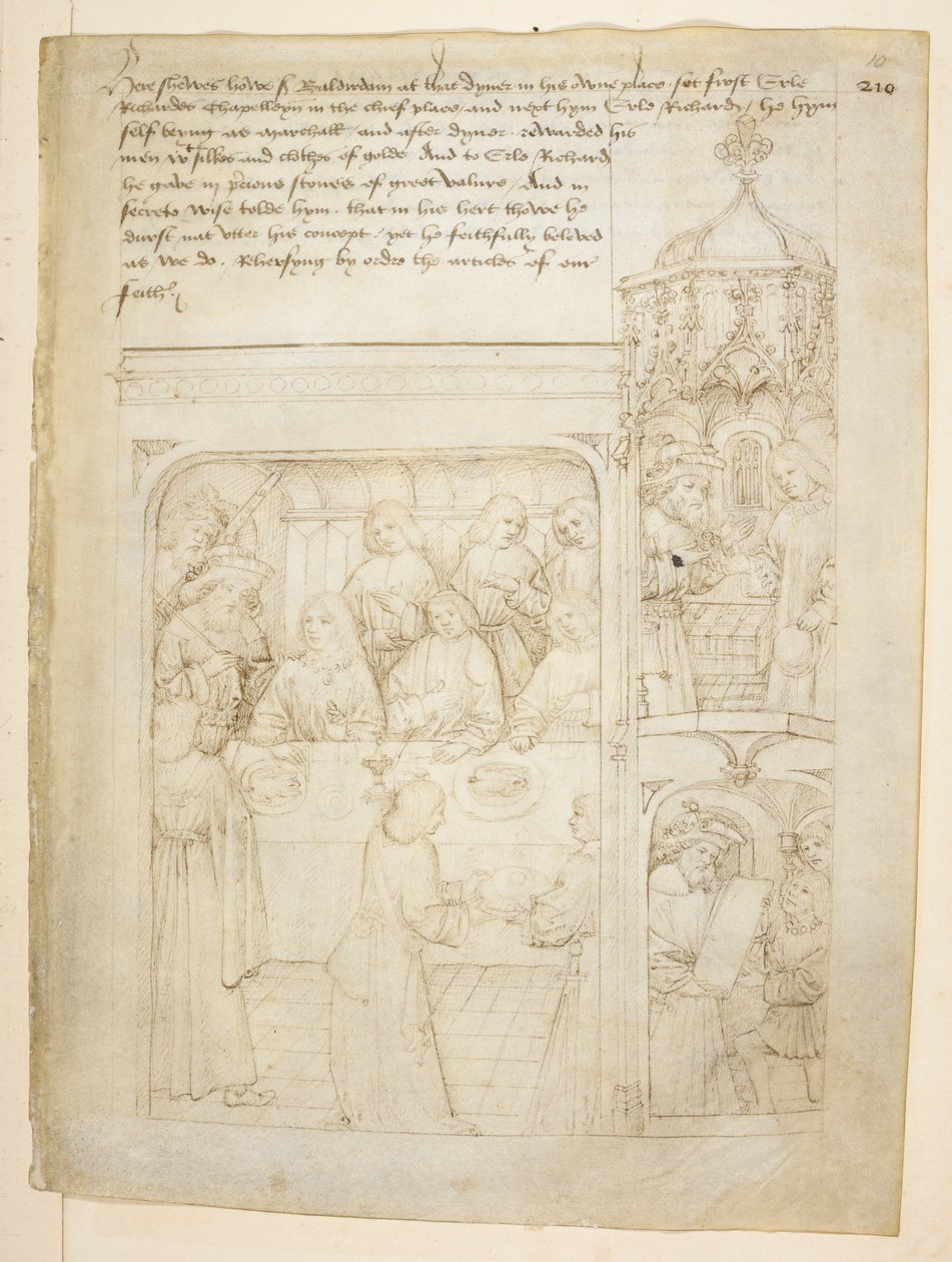 Bawełna Juliusz E. IV, art. 6, „Korowód Beauchamp”, c.1483 (atrament na welinie) autorstwa Netherlandish School