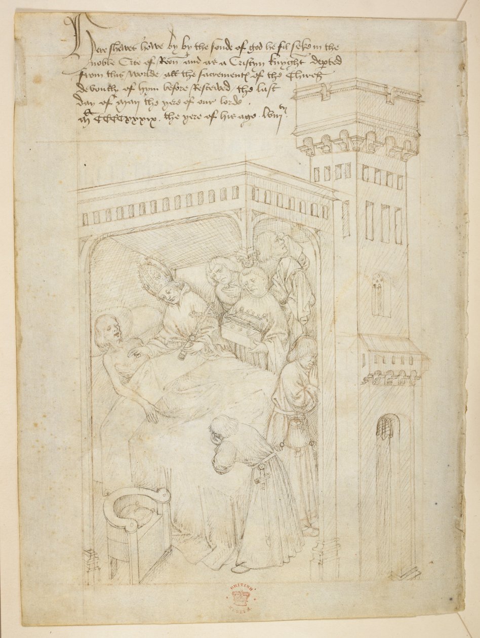 Bawełna Juliusz E. IV, art. 6, „Korowód Beauchamp”, c.1483 (atrament na welinie) autorstwa Netherlandish School