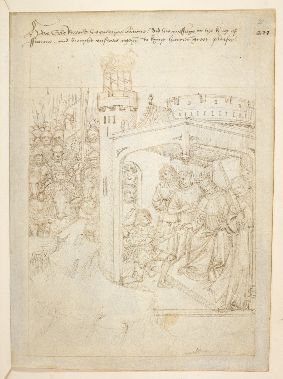 Bawełna Juliusz E. IV, art. 6, „Korowód Beauchamp”, c.1483 (atrament na welinie) autorstwa Netherlandish School