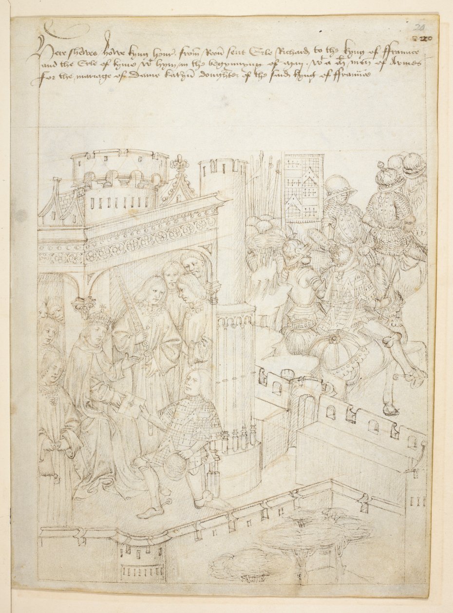 Bawełna Juliusz E. IV, art. 6, „Korowód Beauchamp”, c.1483 (atrament na welinie) autorstwa Netherlandish School