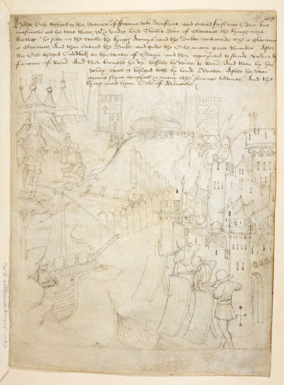 Bawełna Juliusz E. IV, art. 6, „Korowód Beauchamp”, c.1483 (atrament na welinie) autorstwa Netherlandish School