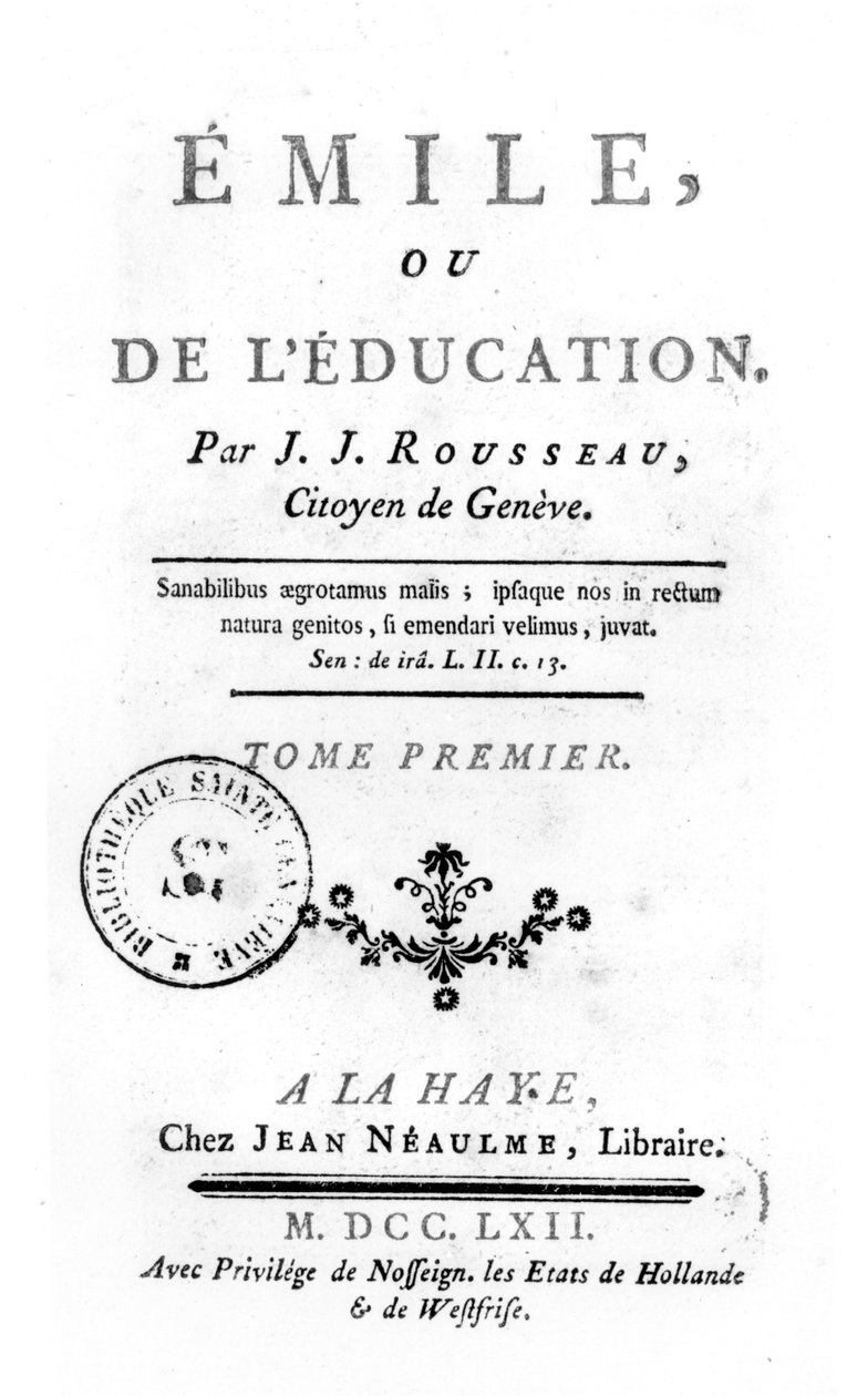 Frontyspis dla Emila autorstwa Jean-Jacques Rousseau, 1762 autorstwa Netherlandish School