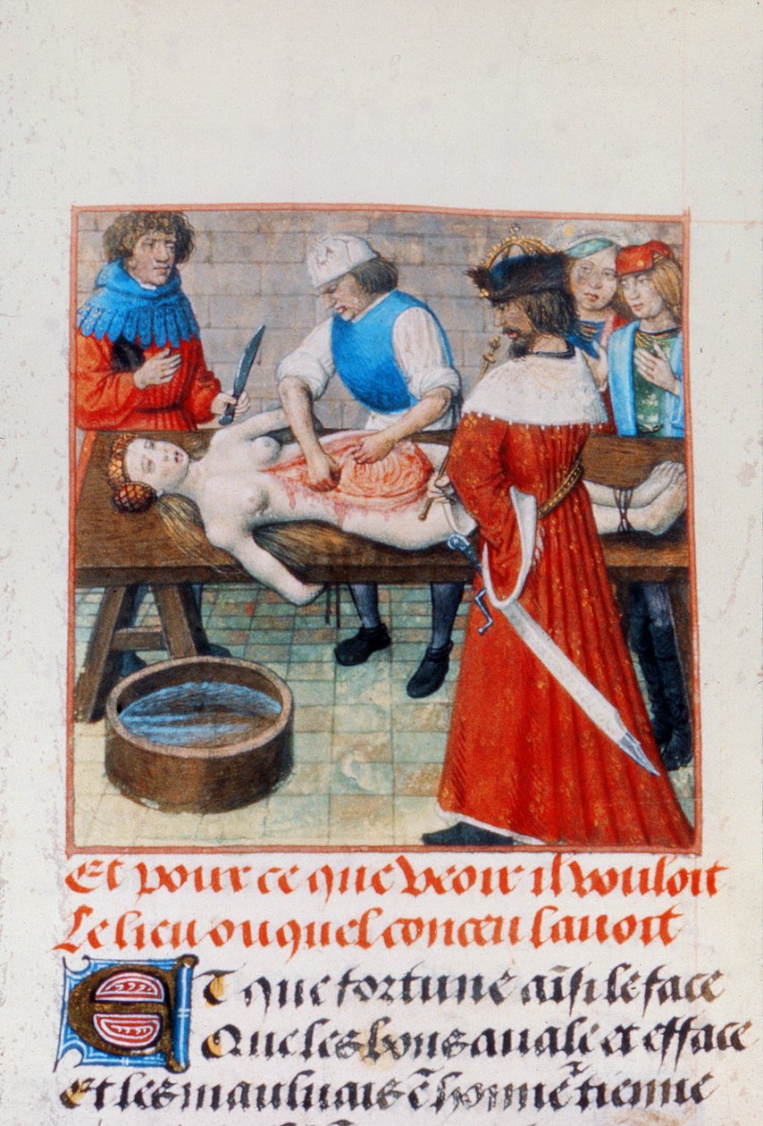 Harl 4425 Nero i jego matka, z „Roman de la Rose”, Brugia, ok. 1490-1500 (welum) autorstwa Netherlandish School