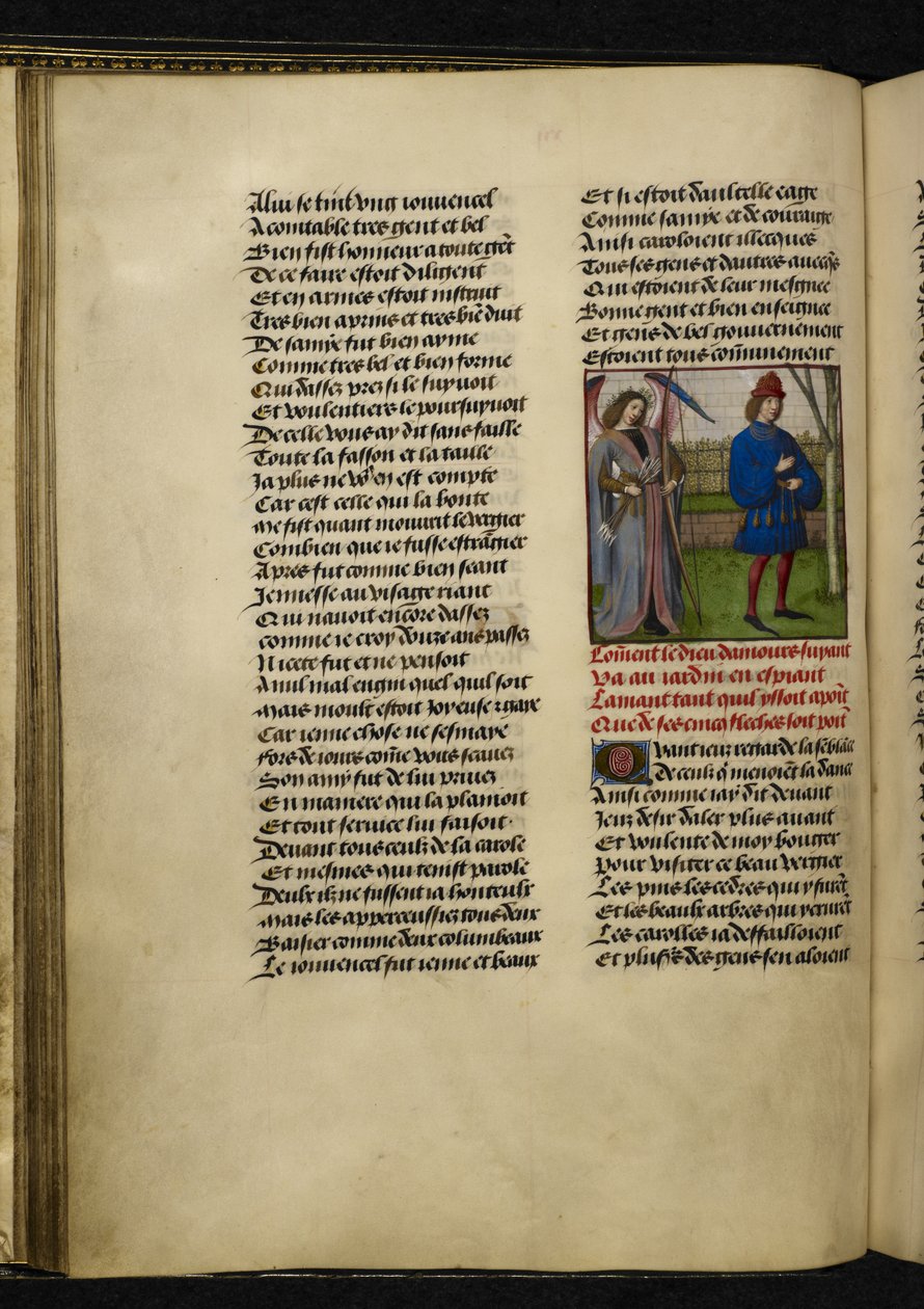 Harley MS 4425 f.18v Amors (Bóg Miłości) i L