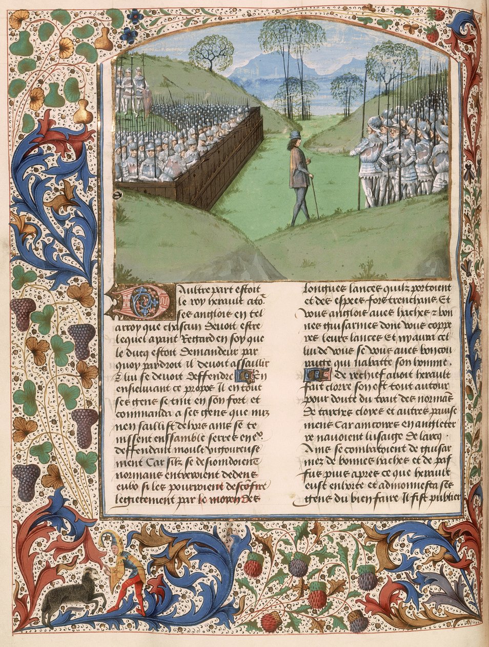 MS Royal 15 E.IV fol.231v Palisada saska w bitwie pod Hastings (1066) z 