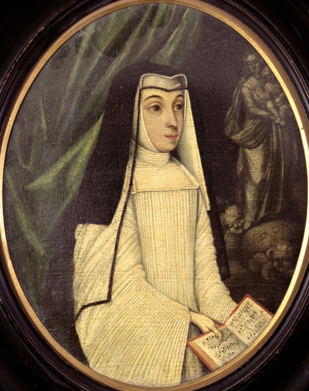 Mary Barbara Huddleston (1708-87) w habicie zakonnicy kanoników augustianek w klasztorze angielskim w Brugii, ok. 1727 autorstwa Netherlandish School
