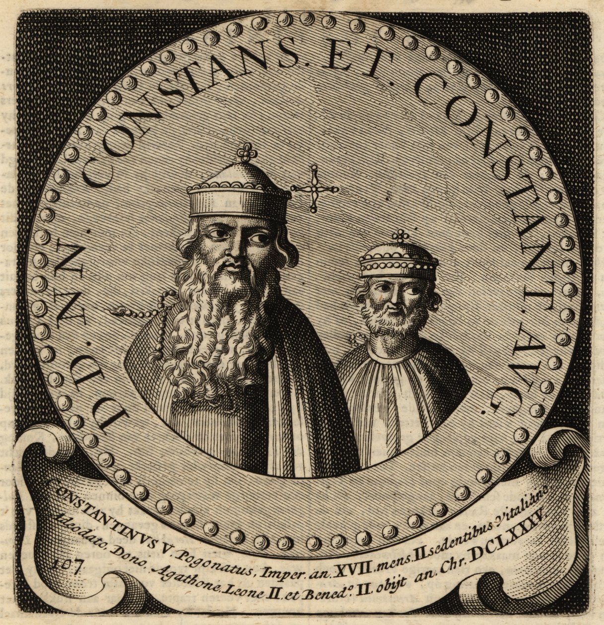 Portret cesarzy bizantyjskich Konstansa II i Konstantyna IV. autorstwa Netherlandish School