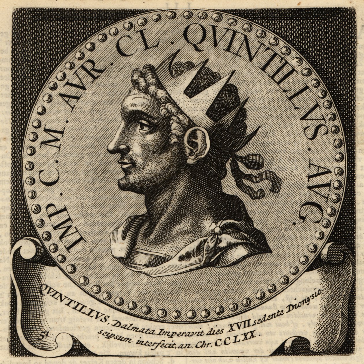 Portret cesarza rzymskiego Quintillusa. autorstwa Netherlandish School