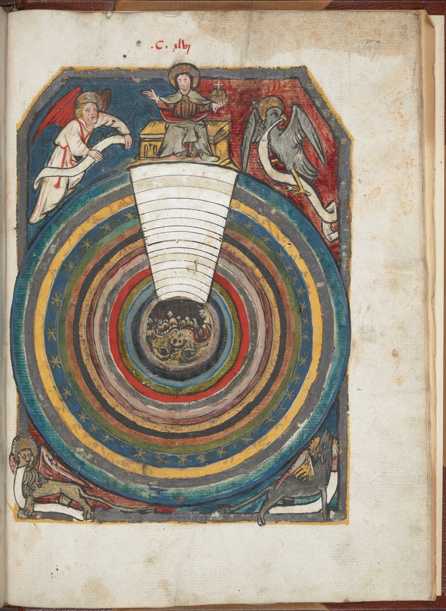 Royal 19 A IX, f.149, Wszechświat, z „L
