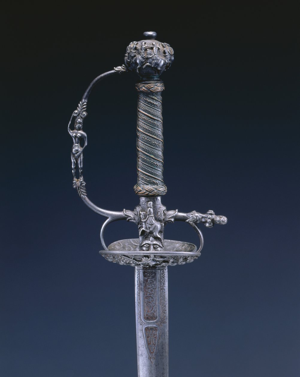 Miecz mały, ok.1650-60 (stal, drewno i drut miedziany) autorstwa Netherlandish School