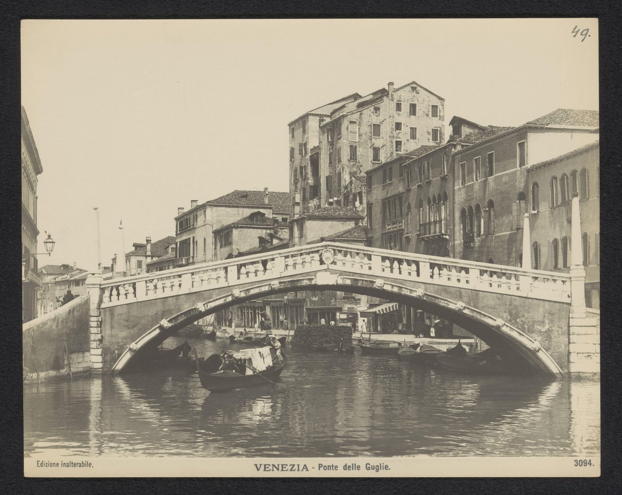 Most Wieży Venetië Wenecja - Ponte delle Guglie (tytuł na obiekcie) autorstwa Neue Photographische Gesellschaft