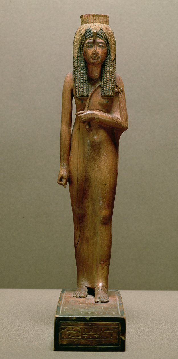 Boska królowa Ahmose Nefertari (drewno malowane) autorstwa New Kingdom Egyptian