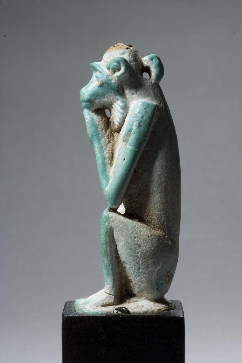Amulet Małpy, XVIII-XIX dynastia, 1540-1186 (fajans) (patrz także 270369) autorstwa New Kingdom Egyptian