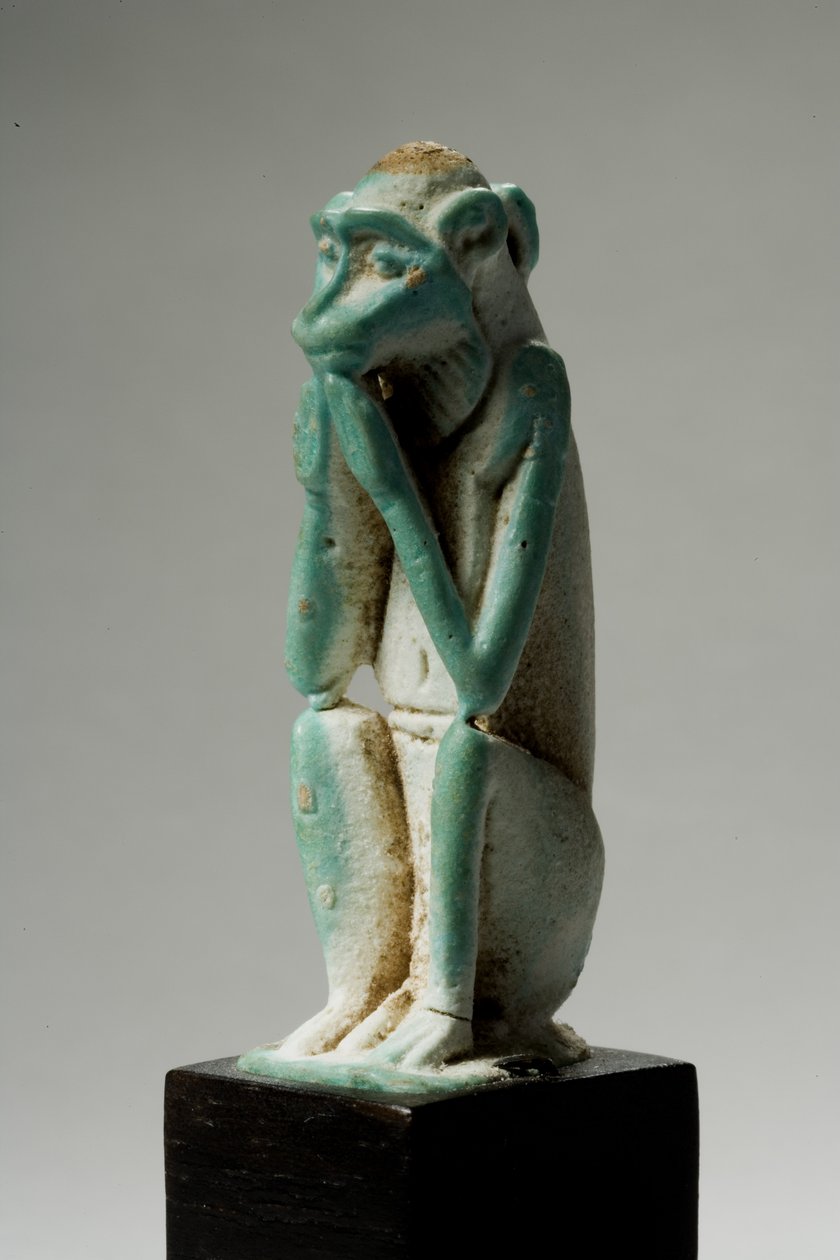 Amulet Małpy, XVIII-XIX dynastia, 1540-1186 pne (fajans) (patrz także 270368) autorstwa New Kingdom Egyptian