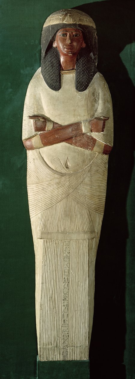 Panel pokrywy Mumii Piays, ok. 1279-1213 pne (malowane drewno, stiuk) autorstwa New Kingdom Egyptian
