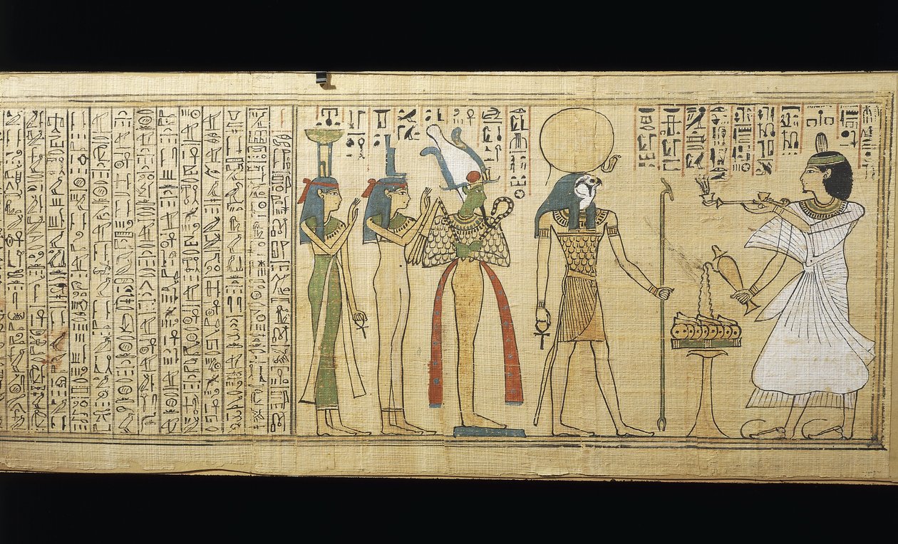Papirus Chonsumesa, Księga Umarłych zmarłych składających ofiary Ozyrysowi, Izydzie i Neftydzie, Trzeci Okres Przejściowy autorstwa New Kingdom Egyptian