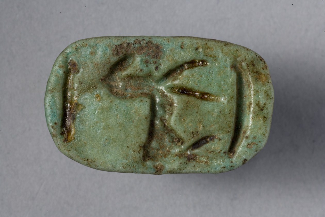 Pieczęć skarabeusza, XVIII-XIX dynastia, 1540-1186 pne (fajans) (spód 270366) autorstwa New Kingdom Egyptian
