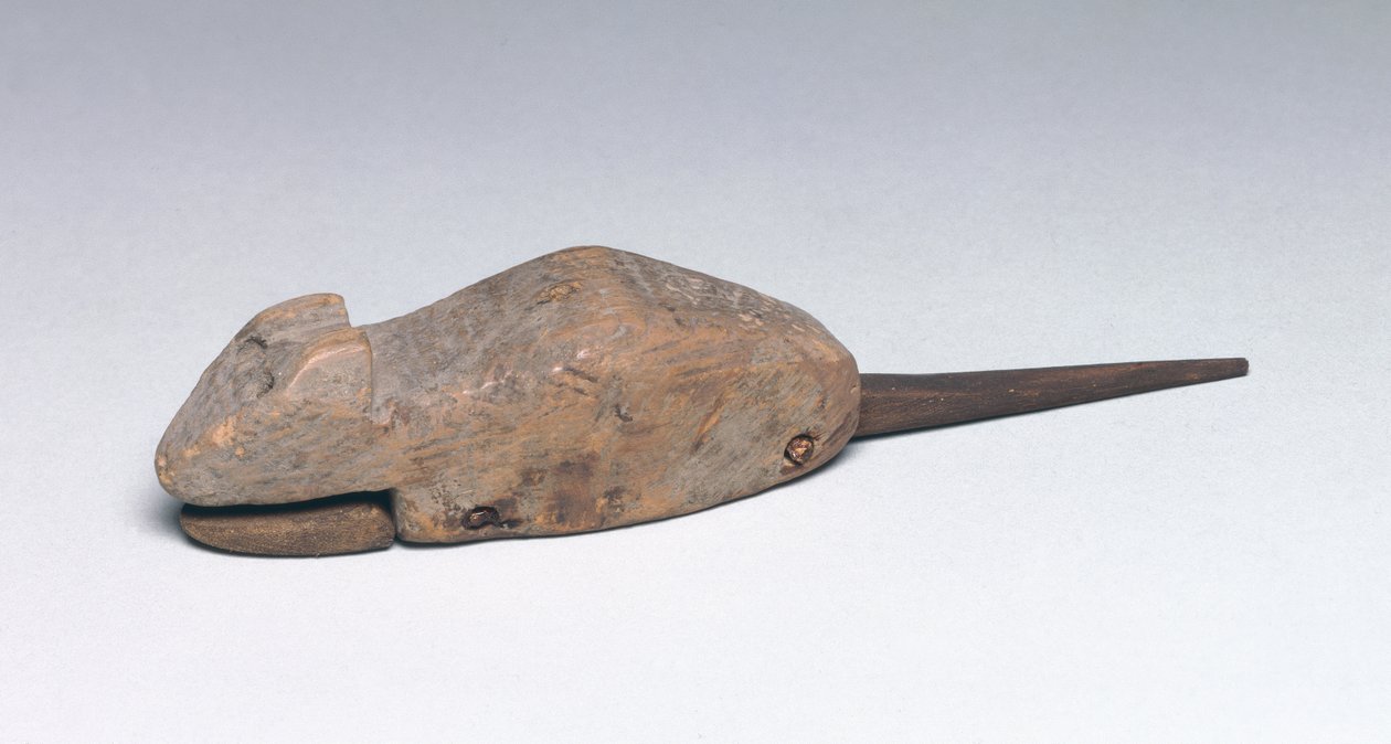 Zabawkowa mysz z ruchomą szczęką (drewno) autorstwa New Kingdom Egyptian