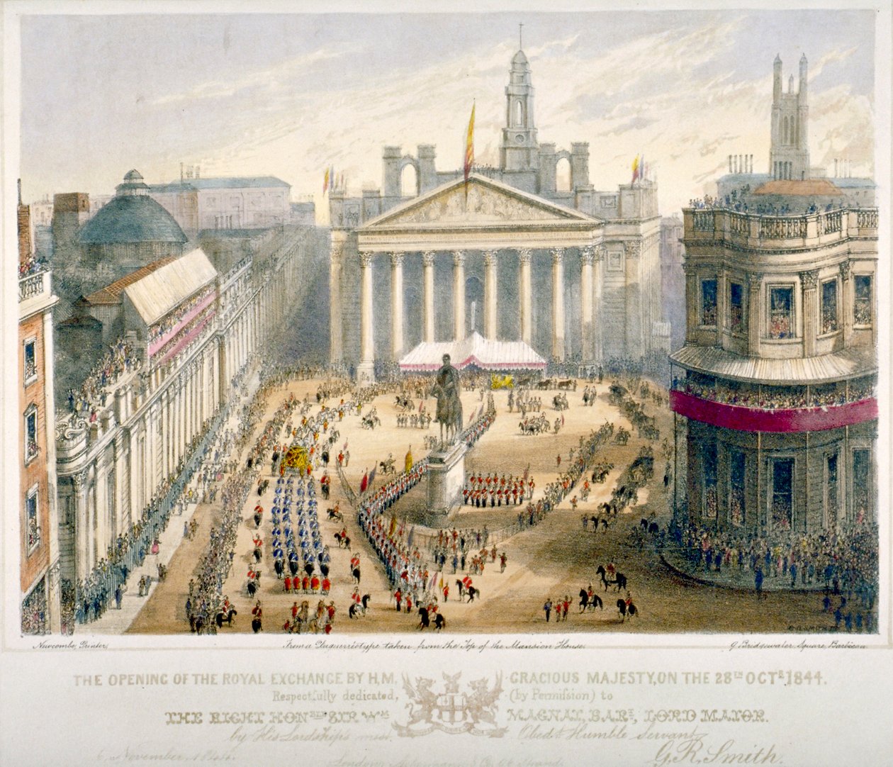 Otwarcie Royal Exchange, City of London, 1844. autorstwa Newcombe