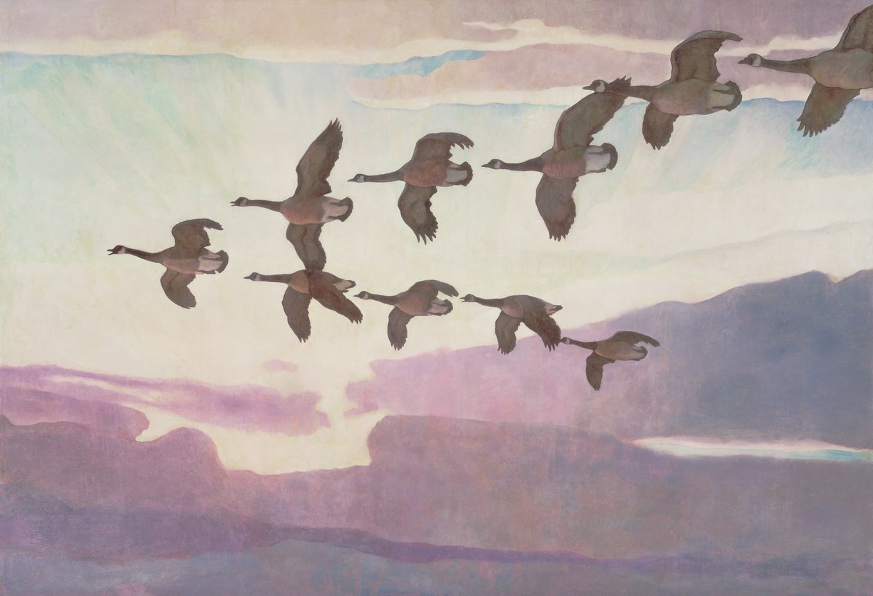 Kanada gęsi wiosną 1941 autorstwa Newell Convers Wyeth