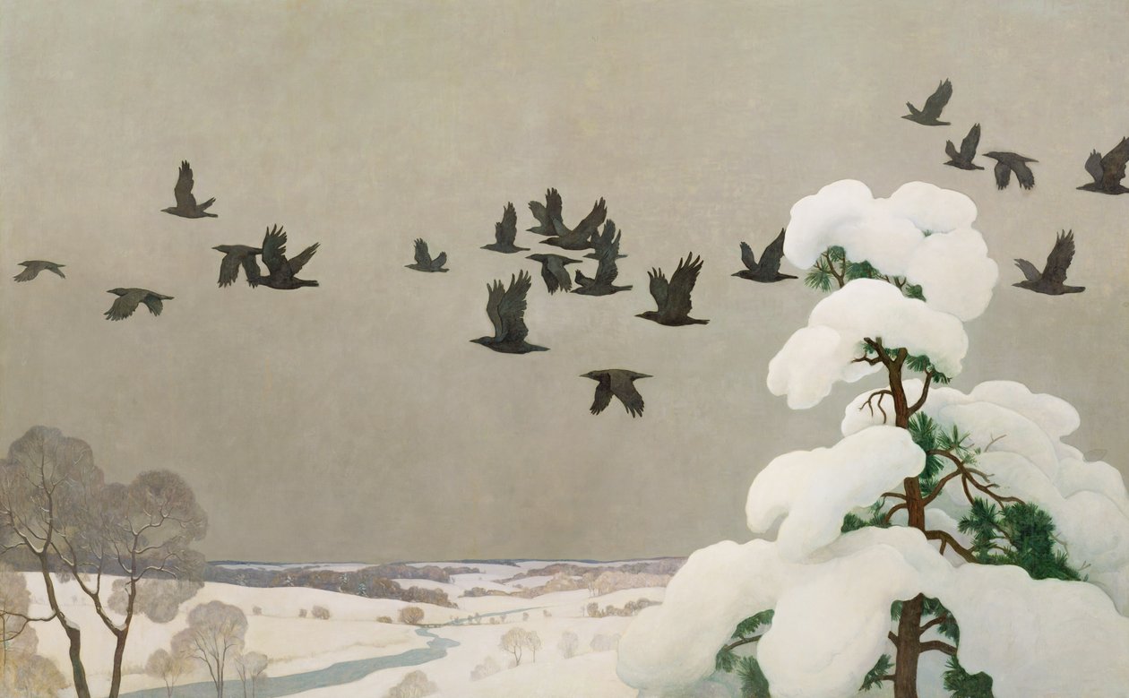 Wrony zimą 1941 autorstwa Newell Convers Wyeth