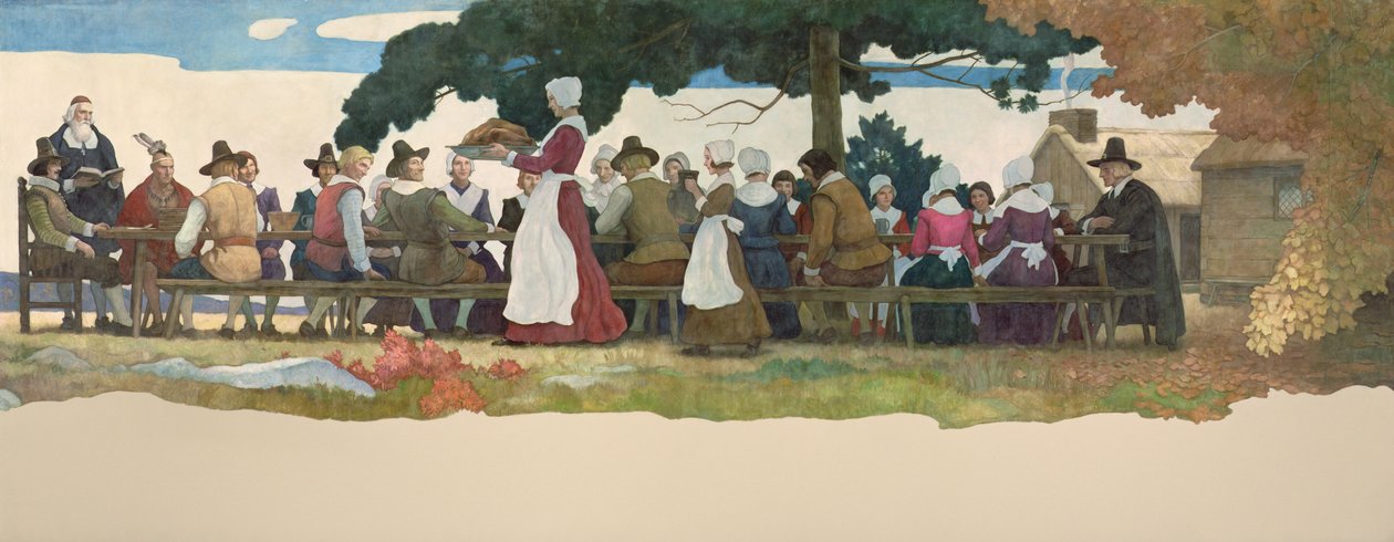 Święto Dziękczynienia, 1940 autorstwa Newell Convers Wyeth