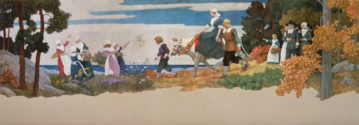 Procesja weselna, 1941 autorstwa Newell Convers Wyeth