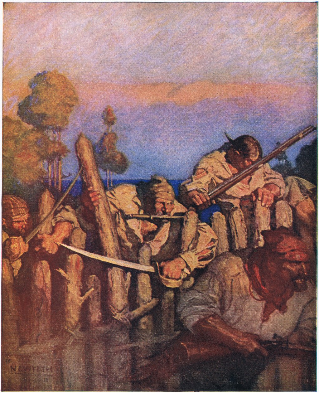 Atak na blokowisko: Mieszkańcy bloku roili się przez płot jak małpy autorstwa Newell Convers Wyeth