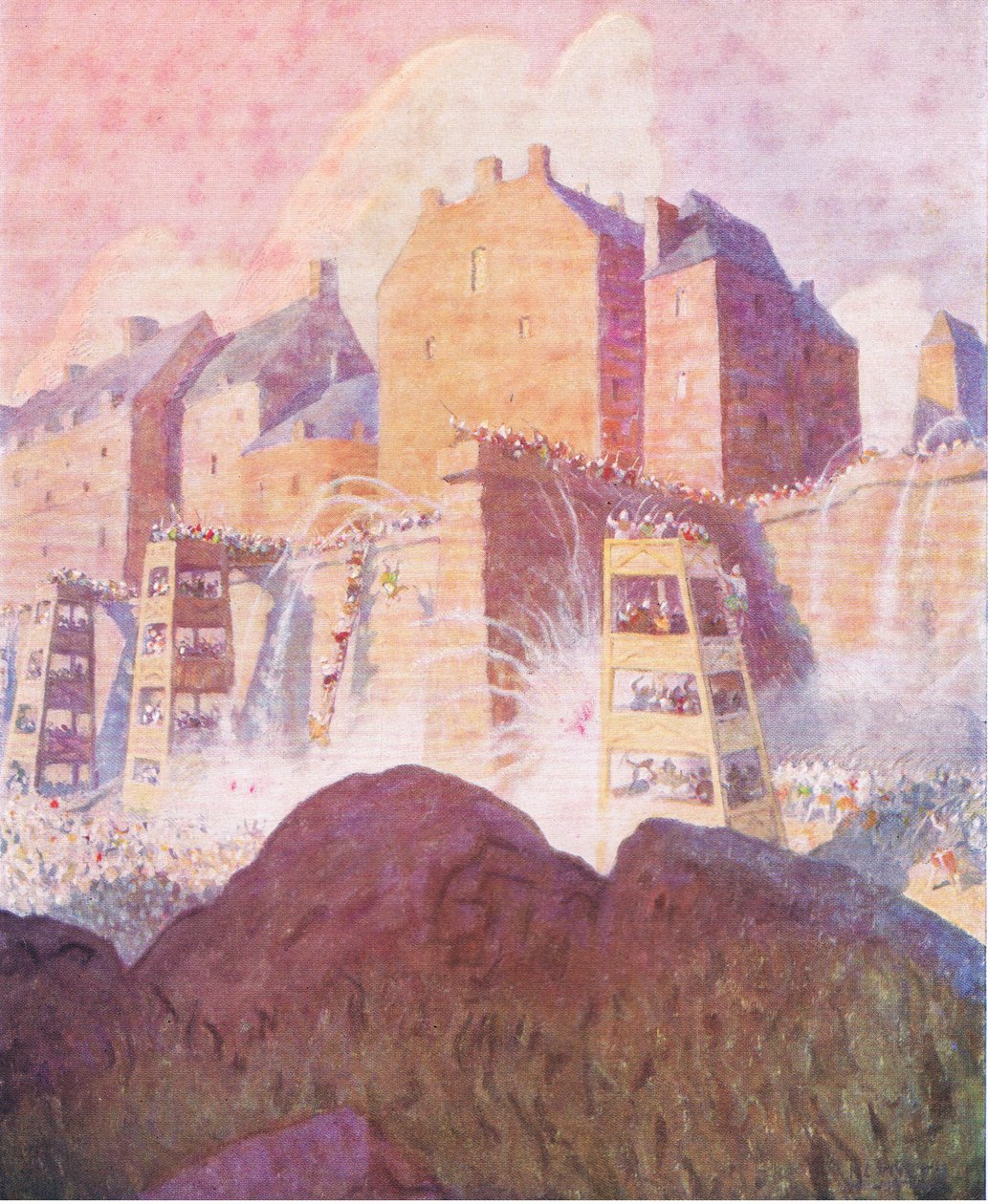 Bitwa o zamek Stirling, z książki The Scottish Chiefs opublikowanej przez Charlesa Schribnera Sons, 1930 autorstwa Newell Convers Wyeth